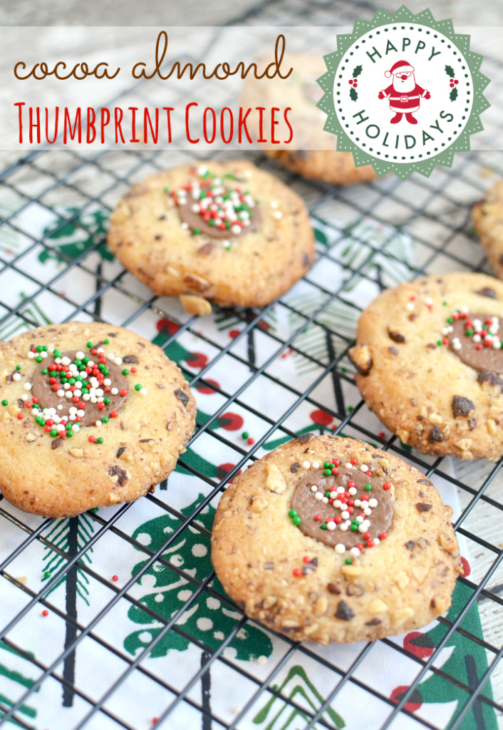 Cocoa Almond Thumbprint Cookies Recipe